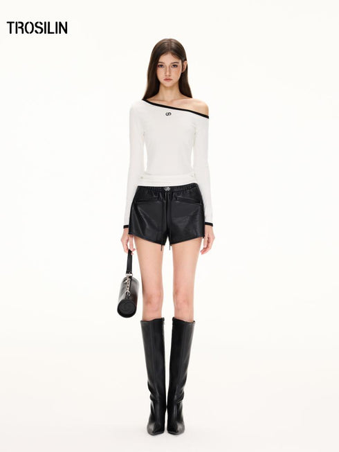 One-Shoulder Long Sleeve Top