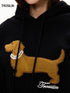 Cropped Hooded Embroidered Graphic Sweatshirt