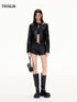 Structured Stand Collar Cropped Leather Jacket