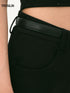Slim Flared Mid-Waist Belted Trousers