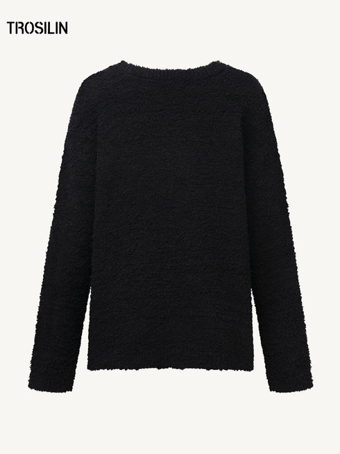 Oversized Plush Relaxed Pullover Sweater