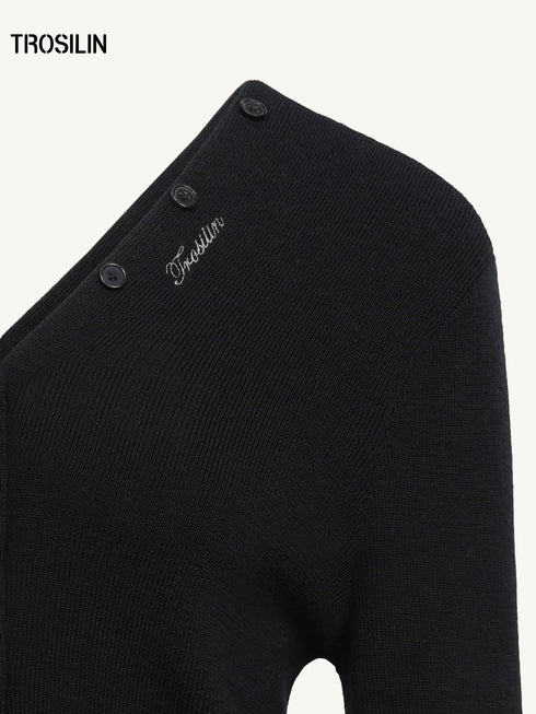 Wool V-Neck Knit Cardigan