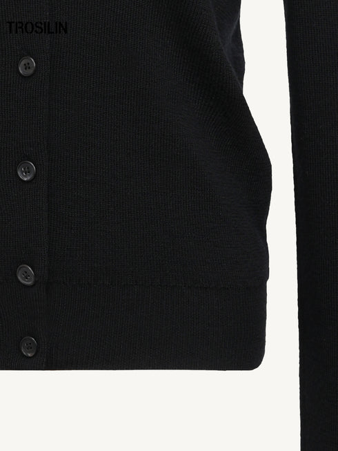 Wool V-Neck Knit Cardigan