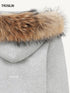 Faux Fur Collar Fleece-Lined Cropped Hoodie Jacket