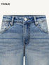 Classic Monogram Patchwork Stretch Thick Flared Blue Denim Jeans
