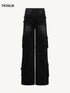 Multi-Pocket Straight-Leg Cargo Denim Jeans