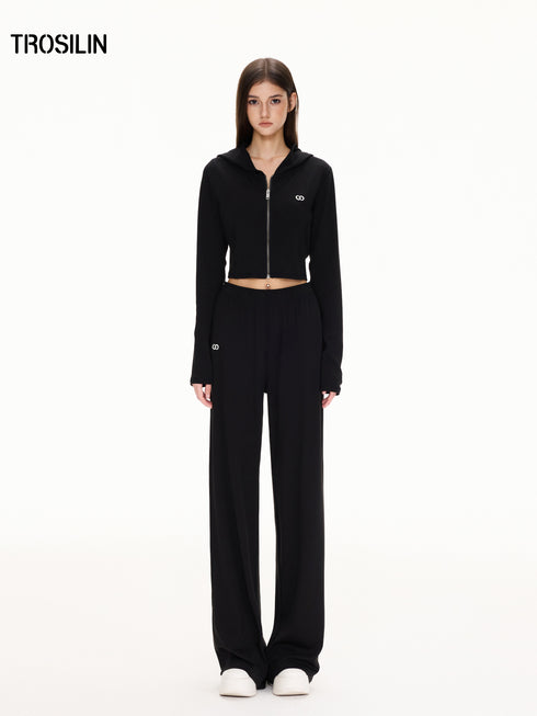 Draped Active Wide-Leg Pants