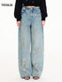 Ink-Splatter Crescent Jeans