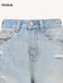 Distressed Paint-Splatter Jeans