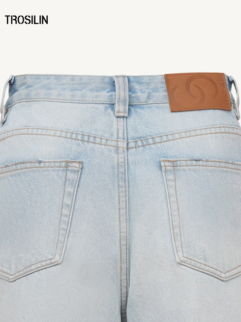 Distressed Paint-Splatter Jeans
