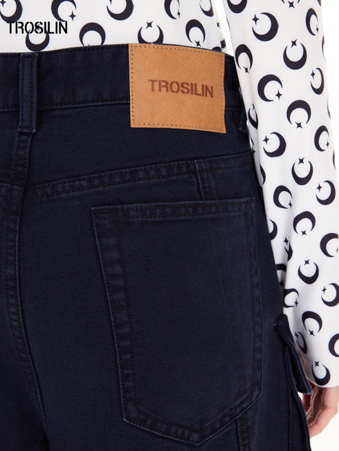 Multi-Pocket Barrel-Leg Utility Pants