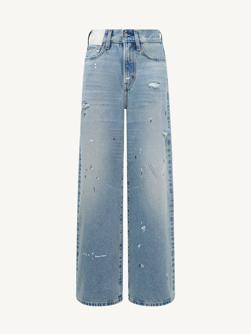Paint Splatter Graffiti Vintage Washed Wide-Leg Pants