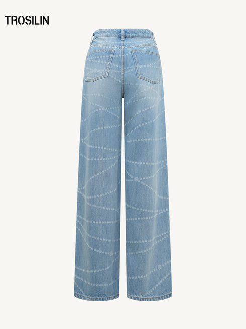 Laser Washed Denim Pants
