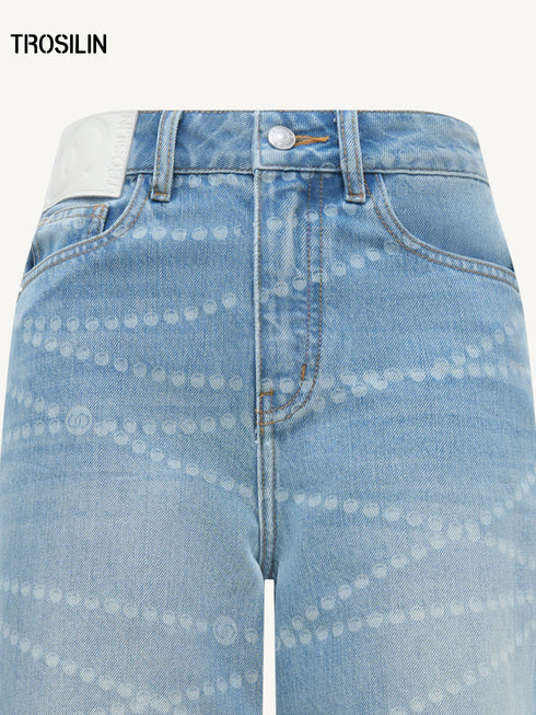 Laser Washed Denim Pants