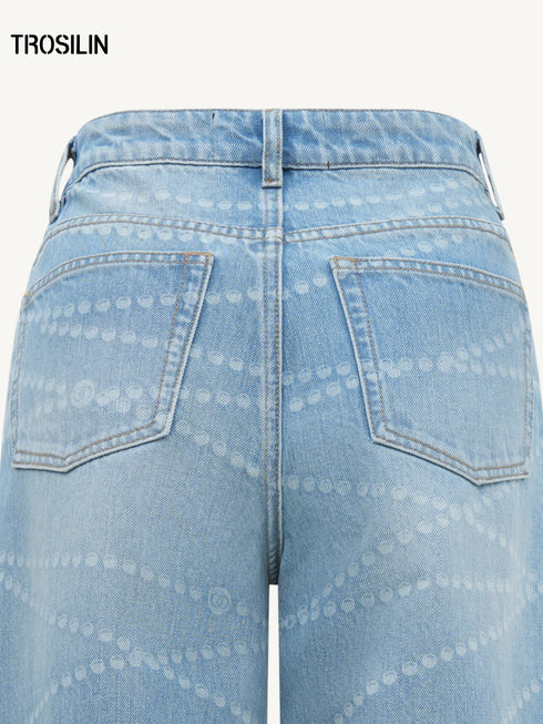 Laser Washed Denim Pants
