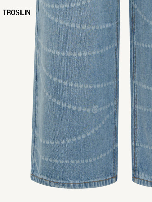 Laser Washed Denim Pants