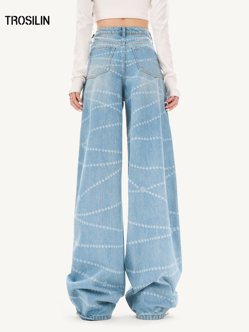 Laser Washed Denim Pants