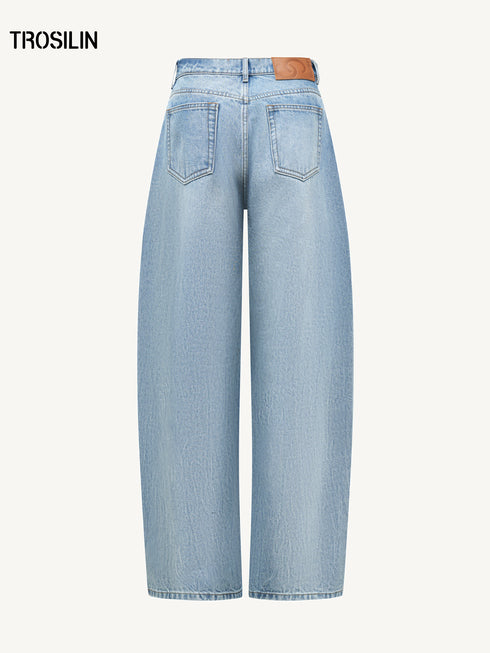 Barrel-Leg Denim Jeans