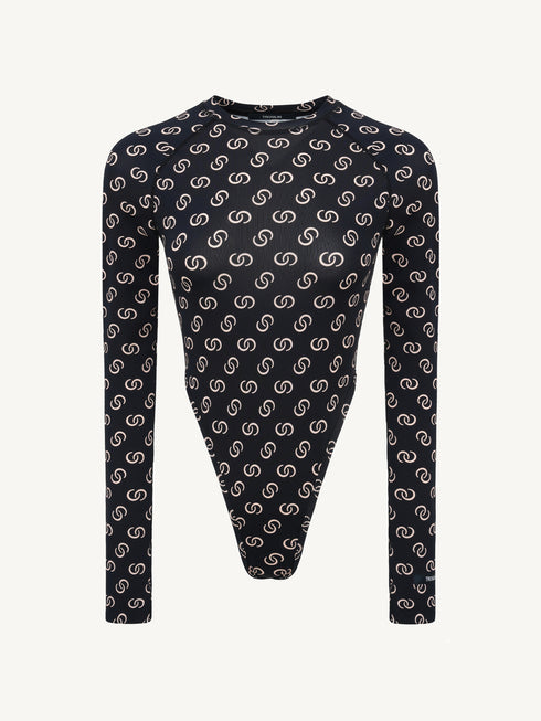 Retro-Futuristic Monogram Bodysuit