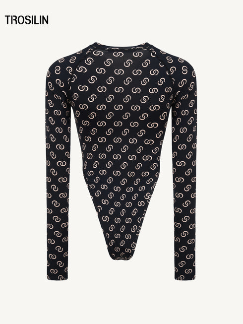 Retro-Futuristic Monogram Bodysuit