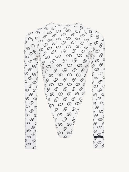 Retro-Futuristic Monogram Bodysuit