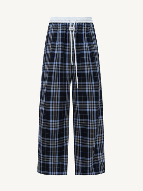 Patchwork Plaid Casual Pants