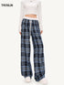 Patchwork Plaid Casual Pants