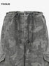 High-waist drawstring camouflage cargo pants