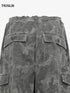 High-waist drawstring camouflage cargo pants