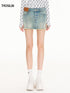 Double-Waist Mud-Dyed Vintage Mini Skirt