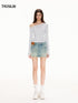 Double-Waist Mud-Dyed Vintage Mini Skirt