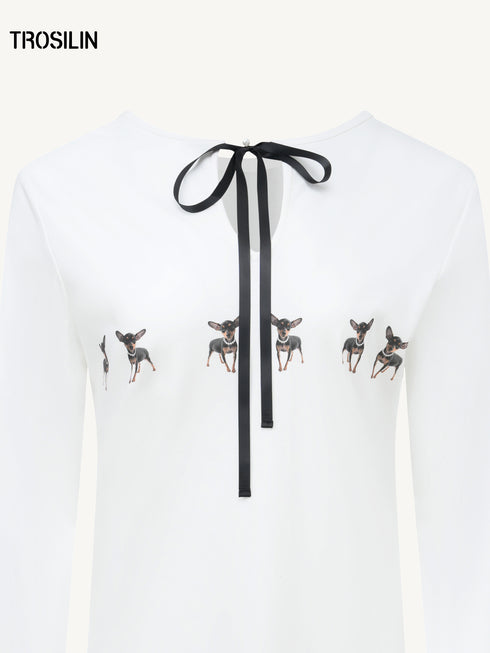Reversible Ballet Ribbon Long Sleeve Top