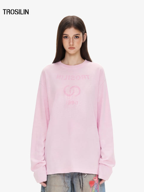 Vintage Spray Graphic Long Sleeve T-shirt