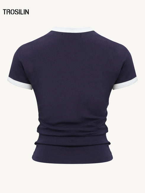 Stacked Detail Slim-Fit T-Shirt