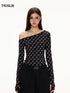 All-Over Print Asymmetric One-Shoulder T-Shirt