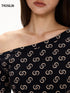 All-Over Print Asymmetric One-Shoulder T-Shirt