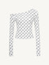All-Over Print Asymmetric One-Shoulder T-Shirt