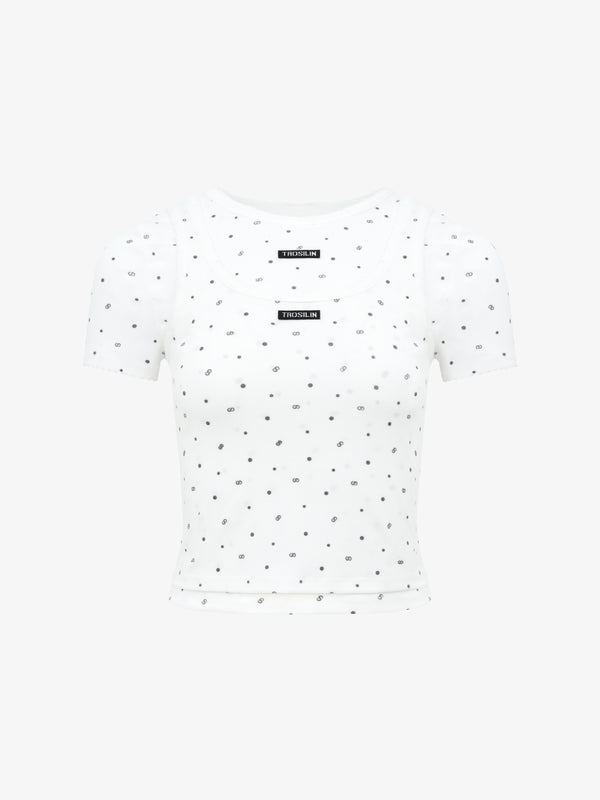 Polka Dot Layered Two-Piece T-Shirt