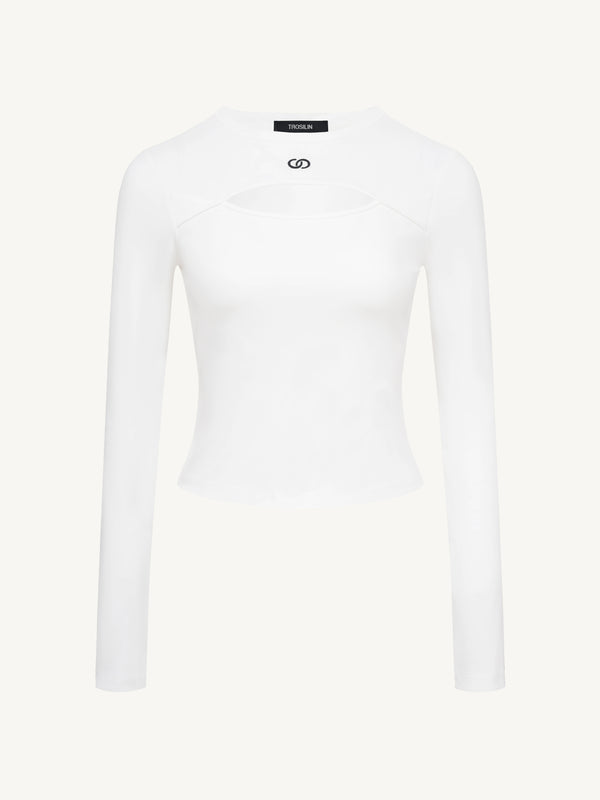 Hollow-Out Long Sleeve T-Shirt