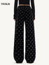 All-Over Logo Velvet Straight-Leg Pants