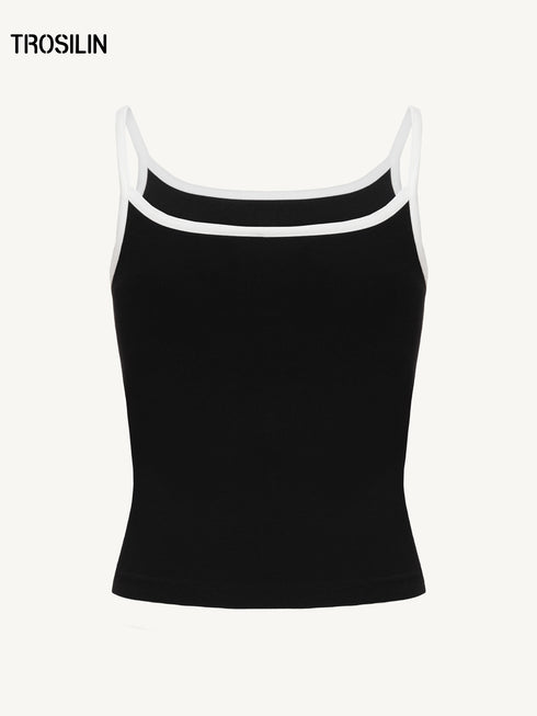 Contrast Strap Tank Top
