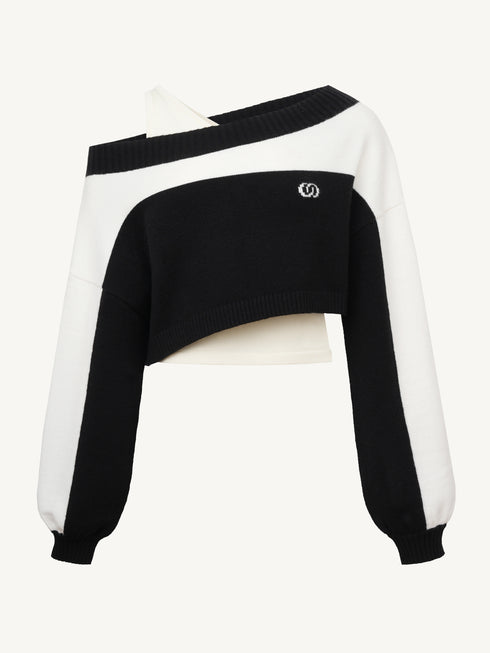 Off-Shoulder Layered Knit Set