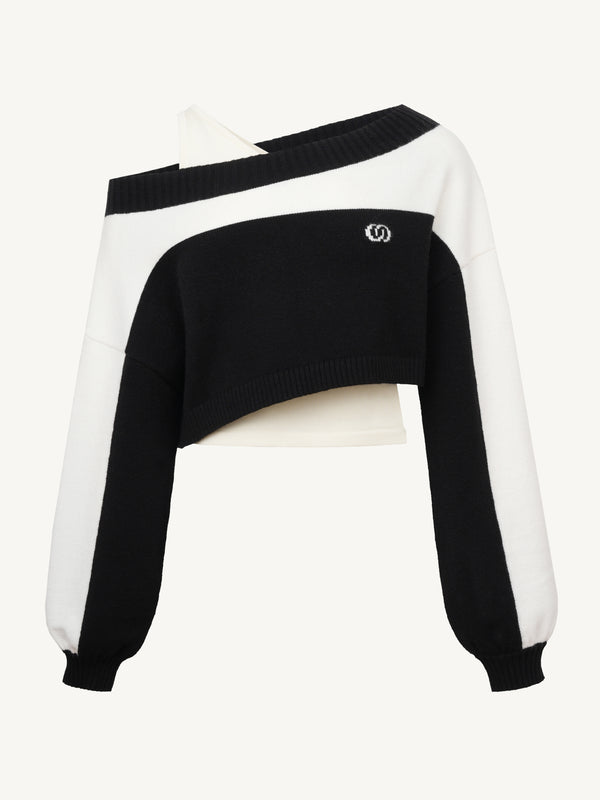 Off-Shoulder Layered Knit Set
