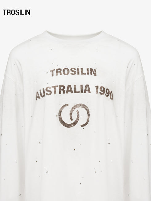 Vintage Spray Paint Distressed Long Sleeve T-Shirt