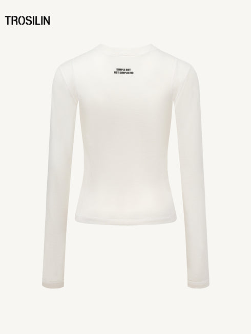 Cashmere Blend Long Sleeve T-shirt