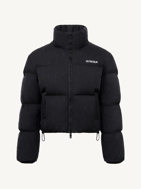 Midnight Meteor Shower High-Neck Rhinestone Down Jacket