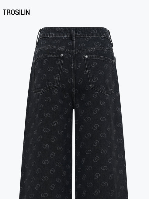 Classic Monogram Print Jeans