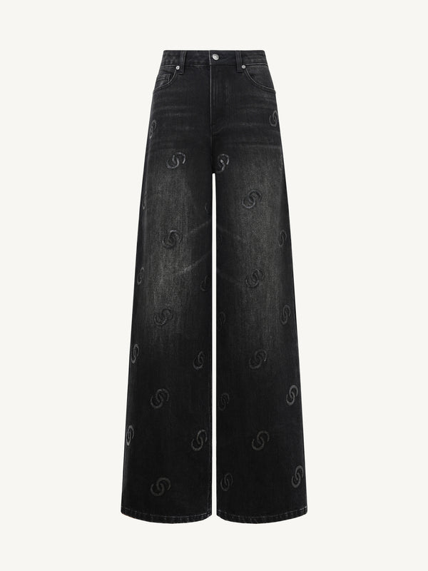 Meteor Shower Sequin Monogram Denim Jeans