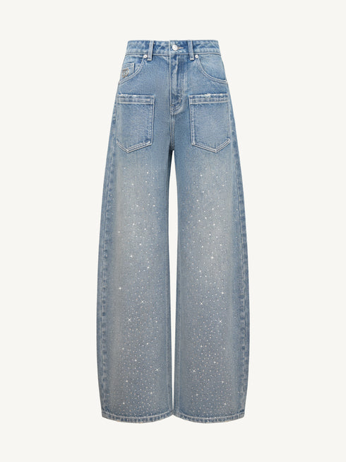 Inside-Out Rhinestone Denim Jeans