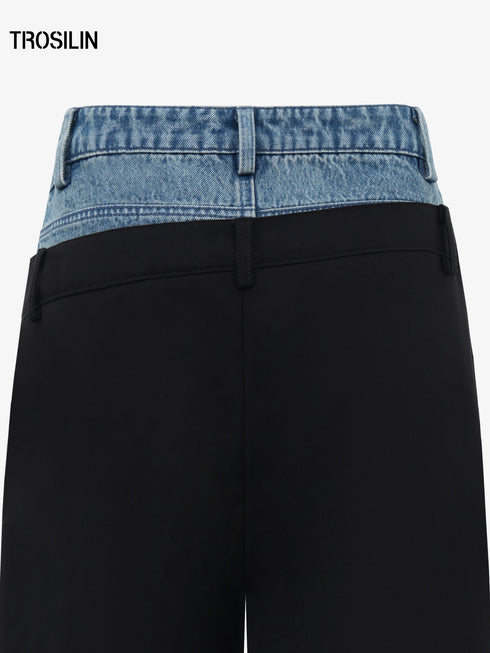 Deconstructed Patchwork Wide Leg Pants